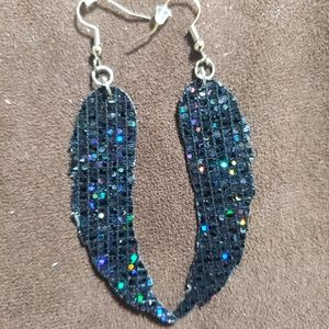 Glitter wing earrings